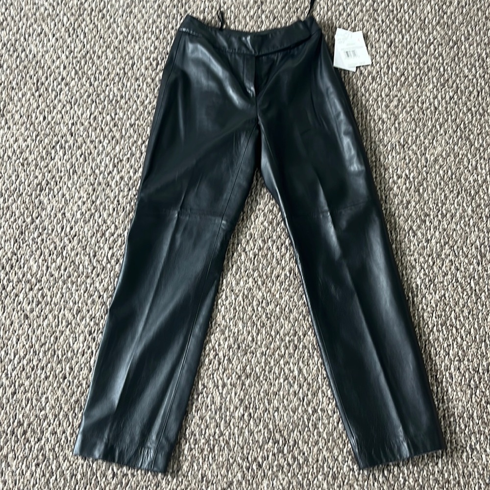 NWT Liz Claiborne Leather Straight Leg Pants